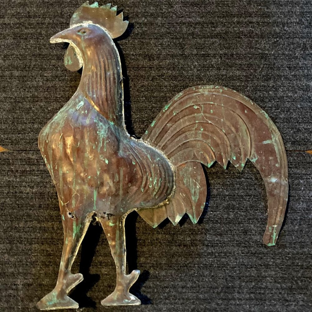 Antique Weathervane Copper Rooster Weathervane 19 Century Old RARE AMERICANA